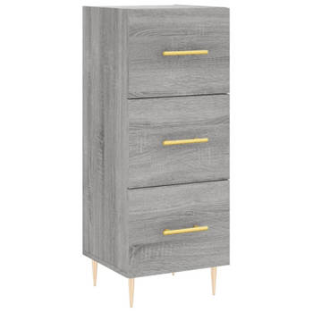 vidaXL Dressoir 34,5x34x90 cm bewerkt hout grijs sonoma eikenkleurig