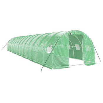 vidaXL Tuinkas met stalen frame 42 m² 14x3x2 m groen