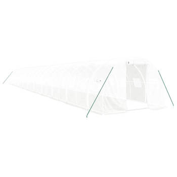 vidaXL Tuinkas met stalen frame 66 m² 22x3x2 m wit