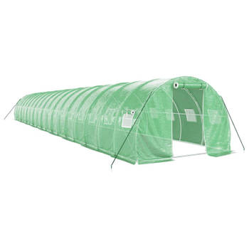 vidaXL Tuinkas met stalen frame 54 m² 18x3x2 m groen