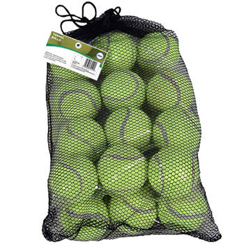 DID Tennisballen voordeelpakket - 24x stuks - geel - rubber/katoen - Tennisballen