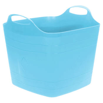 Flexibele emmer - blauw - 25 liter - kunststof - vierkant - 35 x 38 cm - Wasmanden