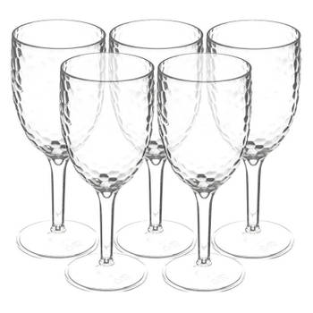 5Five Wijnglazen Estiva - 12x - transparant - onbreekbaar kunststof - 350 ml - feest glas wijn