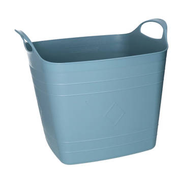 Flexibele emmer - blauw - 15 liter - kunststof - vierkant - 30 x 29 cm - Wasmanden
