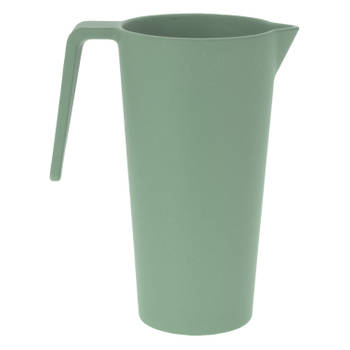 Schenkkan/waterkan - groen - 1500 ML - melamine - D10 x H21 cm - Schenkkannen