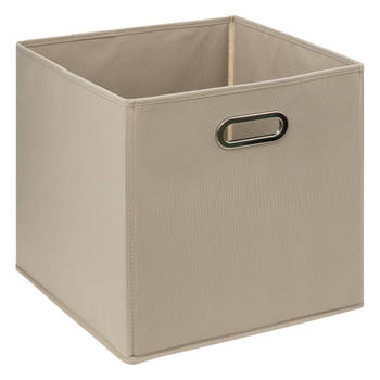 5Five Opbergmand/kastmand 29 liter taupe linnen 31 x 31 x 31 cm - Opbergmanden