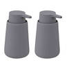 2x Stuks Zeeppompjes/zeepdispensers van keramiek - grijs - 250 ml - Zeeppompjes