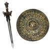 Ridder/krijger verkleed set wapens zwaard 57 cm/Schild 45 cm voor volwassenen - Verkleedattributen