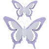 Tuin/schutting decoratie vlinders - metaal - lila paars - 17 x 13 cm - 36 x 27 cm - Tuinbeelden