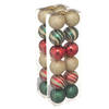 24x stuks kerstballen mix goud/rood/groen glans/mat/glitter kunststof 4 cm - Kerstbal