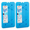 Plasticforte koelelementen 450 gram - 2x - 14 x 25 x 1 cm - blauw - voor koelbox en koeltas - Koelelementen