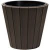 Prosperplast Plantenpot/bloempot Wood Style - buiten/binnen - kunststof - donkerbruin - D35 x H32 cm - Plantenpotten