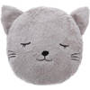 Atmosphera Dieren sierkussen kinderkamer - kat/poes grijs -AƒaEs 27 cm - polyester - Sierkussens