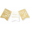 Paperdreams Verjaardag Vlaggenlijn 21 jaar - Gerecycled karton - wit/goud - 600 cm - Vlaggenlijnen