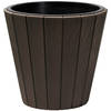 Prosperplast Plantenpot/bloempot Wood Style - buiten/binnen - kunststof - donkerbruin - D49 x H45 cm - Plantenpotten