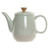 Items Kitchen Theepot Ceylon - keramiek/hout - 1000 ml - groen/beige - Theepotten