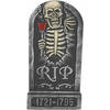 Horror kerkhof decoratie grafsteen RIP skelet met roos 32 x 65 cm - Feestdecoratievoorwerp