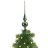 Kerstboom glazen piek kerst groen glans 26 cm - kerstboompieken