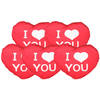 Sierkussentje Valentijn/I Love You hartje vorm - 5x - rood - 15 cm - Knuffelkussen
