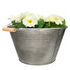 Mega Collections Emmer/plantenpot/bloempot - zink - -D32 x H18 cm - IJzeren emmer / teil