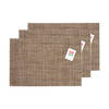 Placemats Hampton - 6x - bruin geweven - PVC - 30 x 45 cm - Placemats