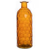 Bellatio Design Bloemenvaas - oranje glas honingraat - D7 x H20 cm - Vazen