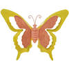 Mega Collections tuin/schutting decoratie vlinder - metaal - oranje - 36 x 27 cm - Tuinbeelden