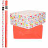 8x Rollen kraft inpakpapier happy birthday pakket - rood 200 x 70 cm - Cadeaupapier