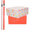 6x Rollen kraft inpakpapier happy birthday pakket - rood 200 x 70 cm - Cadeaupapier