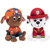 2x stuks Paw Patrol pluche karakters knuffels Marshall en Zuma 15 cm - Knuffeldier