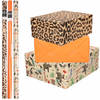 6x Rollen kraft inpakpapier jungle/panter pakket - dieren/luipaard/oranje 200 x 70 cm - Cadeaupapier