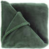 Fleece deken/plaid Bailey 130 x 180 cm - smaragd groen - Plaids