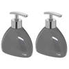 2x Stuks Zeeppompjes/zeepdispensers van keramiek - grijs - 300 ml - Zeeppompjes