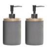 2x stuks zeeppompje/dispenser polystone grijs 8 x 18 cm - Zeeppompjes