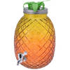 Glazen water/limonade/drank dispenser ananas geel/oranje 4,7 liter - Drankdispensers