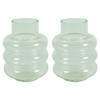 Countryfield Bloemenvaas Bubbles - 2x - helder transparant - glas - D17 x H22 cm - Vazen