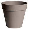 Mega Collections Plantenpot/bloempot - kunststof - taupe bruin - D26 x H22 cm - Plantenpotten