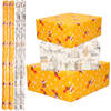 Set van 4x Rollen Kerst inpakpapier/cadeaupapier rendieren/vogels/bomen 2,5 x 0,7 meter - Cadeaupapier