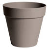 Mega Collections Plantenpot/bloempot - kunststof - taupe bruin - D29 x H28 cm - Plantenpotten