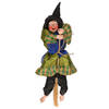 Halloween decoratie heksen pop op bezem - 44 cm - groen - Halloween poppen