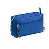 Toilettas/make-up tas Eco Travel - gerecycled polyester - blauw - 21 x 13 x 8 cm - Toilettassen