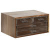 Items bureau/hobby organizer - 3 lades - 24 x 16 x 13 cm - acacia hout - Ladeblok