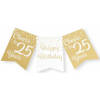 Paperdreams Verjaardag Vlaggenlijn 25 jaar - Gerecycled karton - wit/goud - 600 cm - Vlaggenlijnen