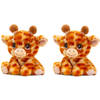 Keel Toys Pluche knuffel dier giraffe - 2x - super zacht - 16 cm - Knuffeldier