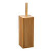 WC-/toiletborstel met houder rechthoekig bamboe 37 cm - Toiletborstels