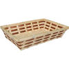 Broodmand rechthoekig - gevlochten bamboe hout - 34 x 24 x 8 cm - naturel/bruin - broodmand