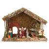 Complete kerststal met 11x st kerststal beelden - H25 cm - Kerststallen