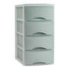 PlasticForte Thuis kantoor organizer ladeblok - 26 x 37 x 49 cm - Kunststof - Groen - 4 lades - Ladeblok