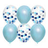 Feestversiering blauw-mix thema ballonnen 6x stuks 30 cm - Ballonnen