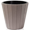 Prosperplast Plantenpot/bloempot Wood Style - buiten/binnen - kunststof - beige - D49 x H45 cm - Plantenpotten